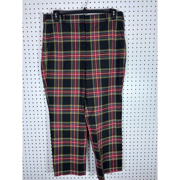 J.Crew Factory plaid tartan Kallie pants size 14 - Picture 1 of 9